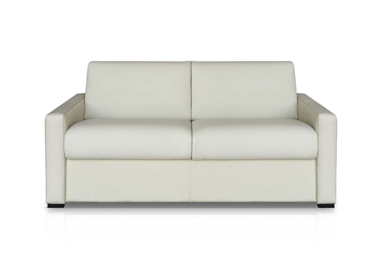 Revêtement - Simili Canapé convertible DANTE PREMIUM système couchage express matelas 17cm 3 places en cuir Beige