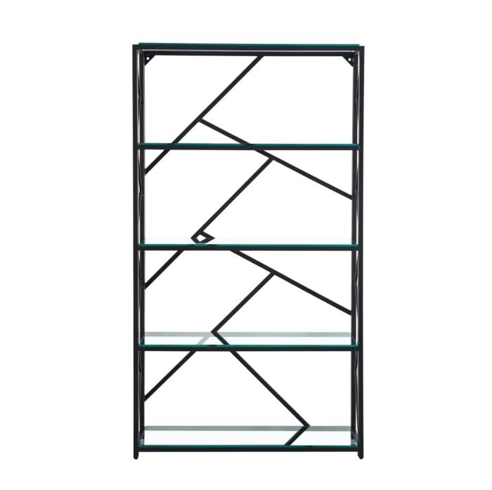 Étagère Richmont Metal Noir Transparent 100x30x180 cm - Meublei