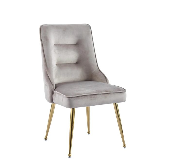 Chaise DIVA en velours et pieds dorés