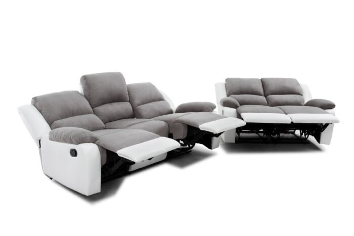 Ensemble canapés 9121 relax manuels 3 + 2 places en microfibre et simili - Meublei