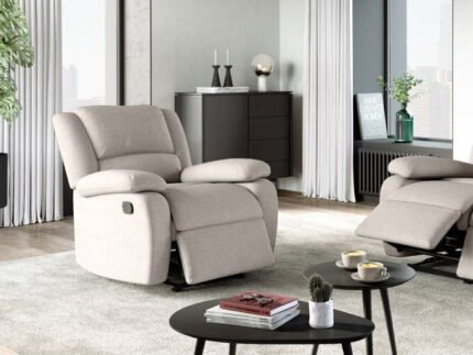 Fauteuil de relaxation 9121 manuel en tissu - Meublei