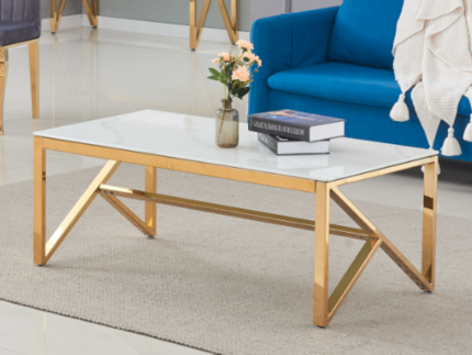 Table Basse en verre trempé et pieds en acier - Meublei