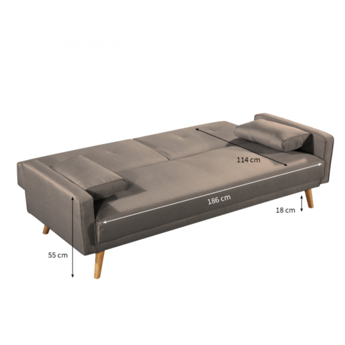 Canapé droit DIANA  avec 3 places scandinave convertible en tissu - Meublei