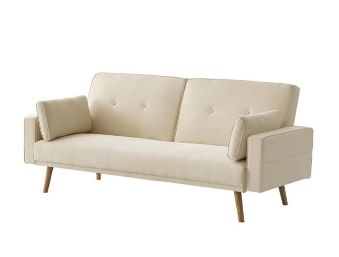 Canapé droit DIANA  avec 3 places scandinave convertible en tissu - Meublei