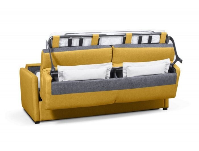 Canapé AMELIA convertible système couchage express 3 places en tissu - Meublei