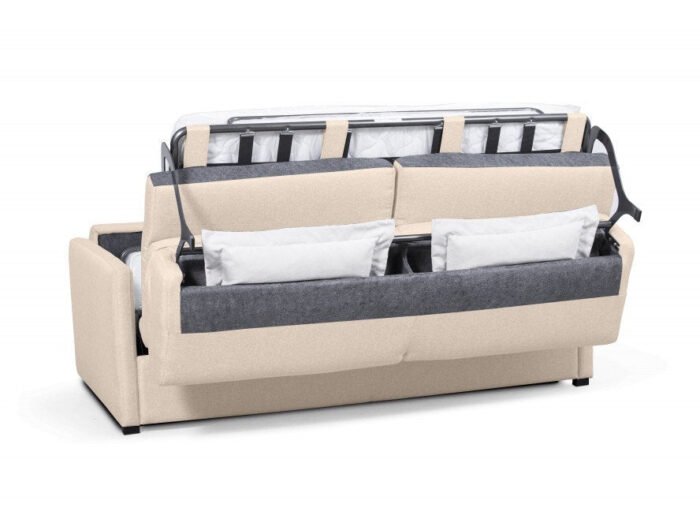 Canapé AMELIA convertible système couchage express 3 places en tissu - Meublei