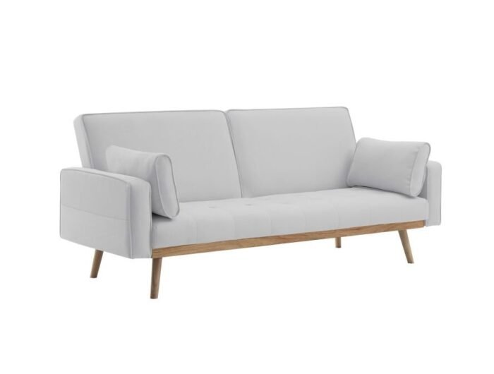 Canapé CASSIO droit convertible style scandinave 3 places en tissu - Meublei