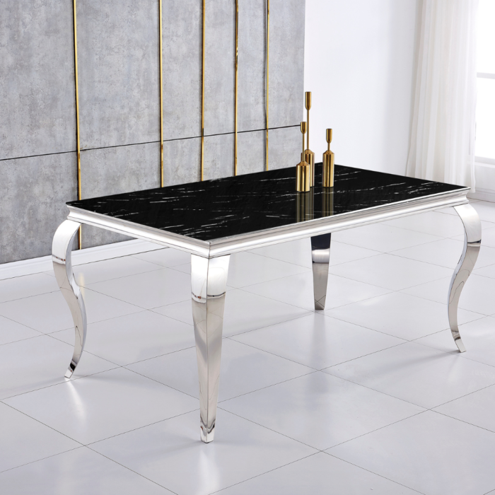 Table a manger rectangle et pieds en acier inoxydable - Meublei