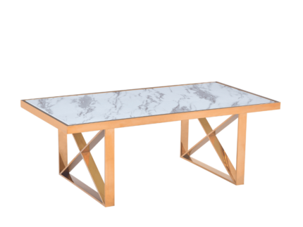 Table a manger en verre et pieds métallique - Meublei