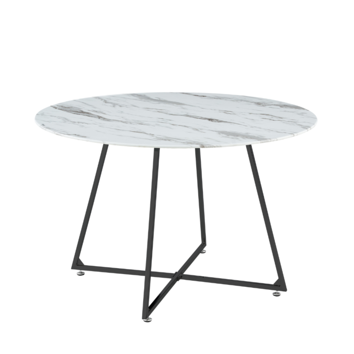 Table à manger ronde et pieds en acier inoxydable - Meublei