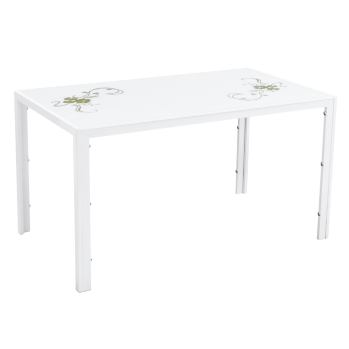 Table a manger JAMIE en verre et pieds en MDF - Meublei