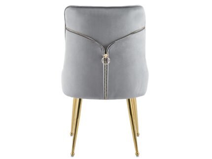 Chaise ZIP en velours et pieds en acier - Meublei