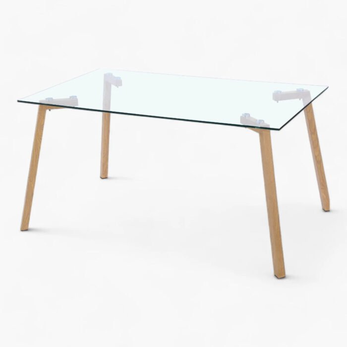 Table a manger rectangle et pieds en acier