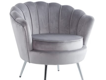 Fauteuil Nymphéa velours dorée gris (Copie)