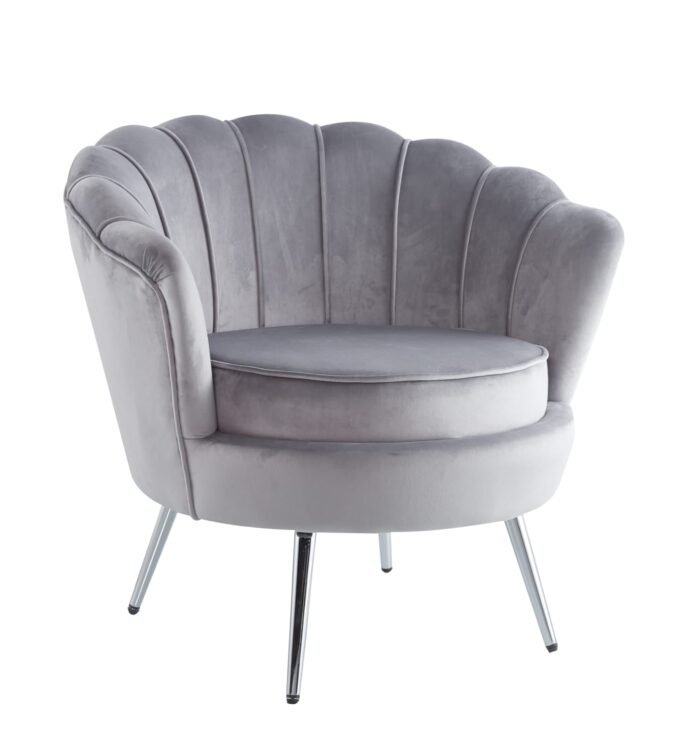 Fauteuil Nymphéa velours dorée gris (Copie)