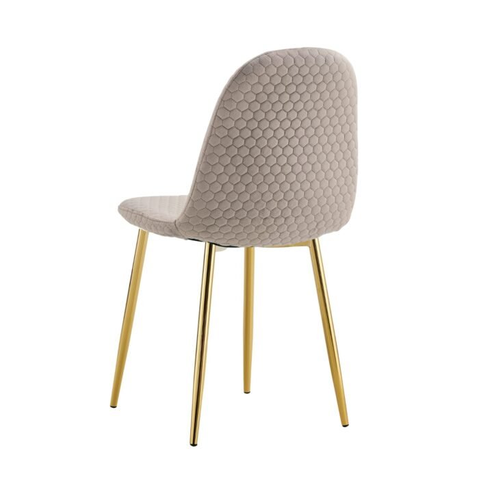 Chaise scandinave ALVEOLE assise en velours et pieds en acier - Meublei