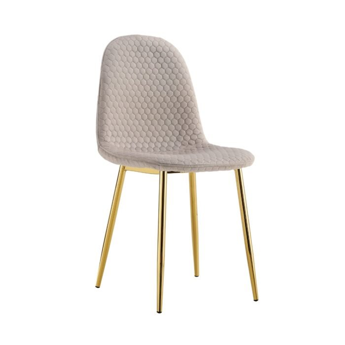 Chaise scandinave ALVEOLE assise en velours et pieds en acier - Meublei