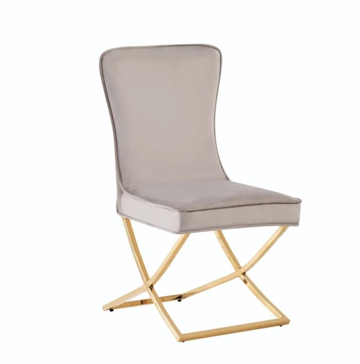 Chaise assise en velours et pieds en acier - Meublei