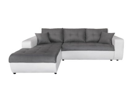 Canapé d'angle CAMILLA convertible 4 places en simili et microfibre - Meublei