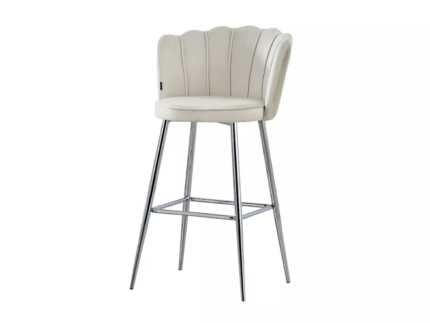 Chaise de bar NYMPHEA en velours et pieds dorés - Meublei