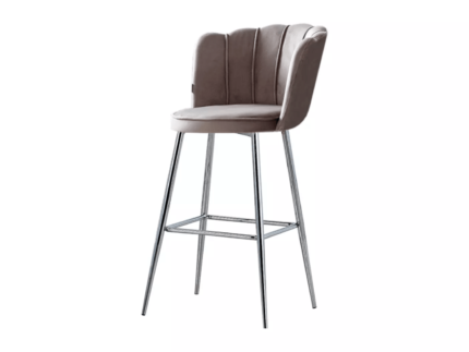Chaise de bar NYMPHEA en velours et pieds dorés - Meublei