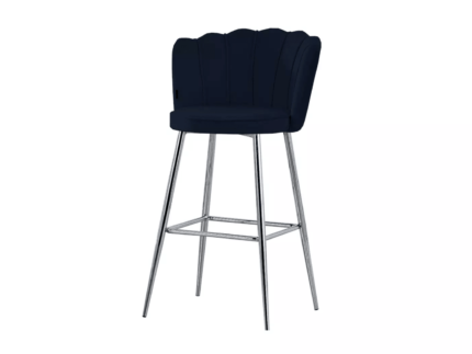 Chaise de bar NYMPHEA en velours et pieds dorés - Meublei