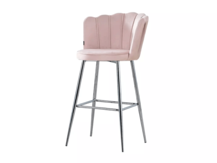 Chaise de bar NYMPHEA en velours et pieds dorés - Meublei