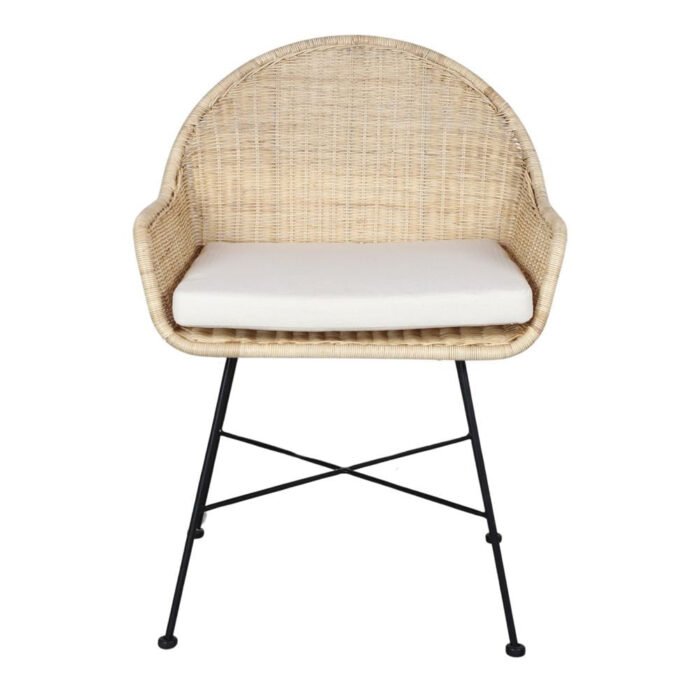 Chaise en Rotin avec Accoudoirs Style Scandinave - Kamin - Meublei