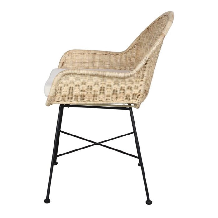 Chaise en Rotin avec Accoudoirs Style Scandinave - Kamin - Meublei