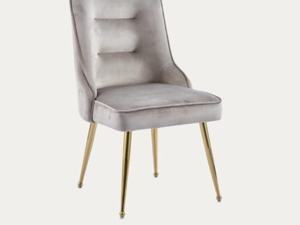 Chaise assise en velours et pieds en acier inoxydable - Meublei