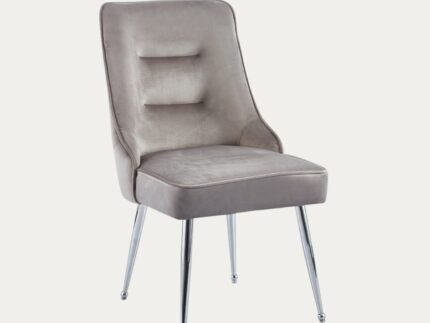 Chaise assise en velours et pieds en acier inoxydable - Meublei