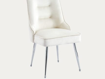 Chaise assise en velours et pieds en acier inoxydable - Meublei