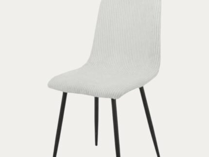 Lot de 4 chaises DARIO avec une  assise en tissu côtelé et de pieds en métal noir - Meublei