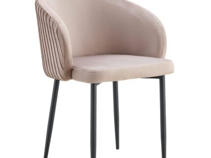 Lot de 2 Chaise  CARLITA avec assise en velours en piètement en acier - Meublei