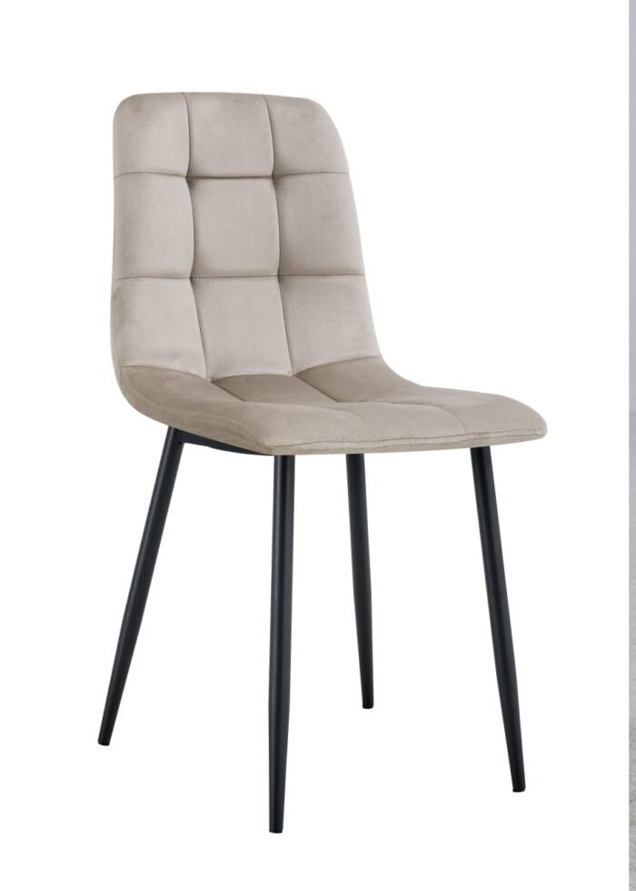 Lot de 4 Chaise SERENA avec assise en tissu velours et piètement en acier - Meublei