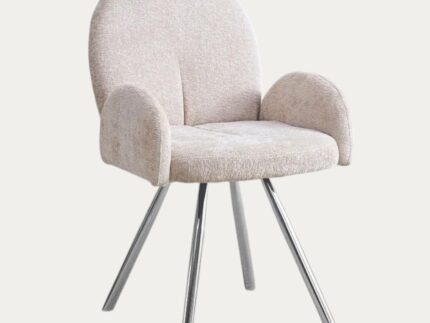 chaise salle à manger Tissu Chenille métal noir, doré, argenté - Meublei
