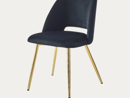 Lot de 4 Chaises Fiore avec Assise en Velours et Piètement en Acier - Meublei