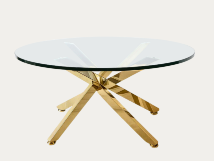 Table Basse ronde verre dorée - Meublei