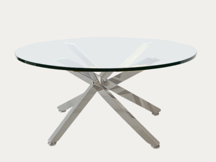 Table Basse ronde verre argenté - Meublei