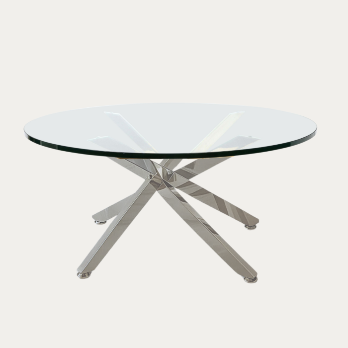 Table Basse ronde verre argenté - Meublei