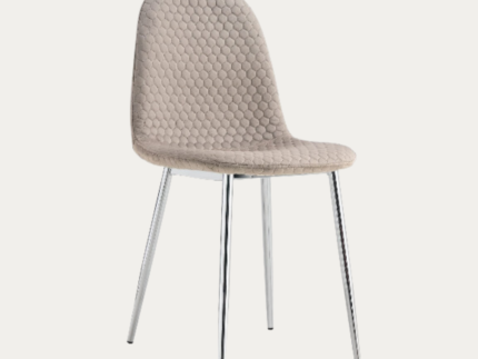 Chaise scandinave ALVEOLE assise en velours et pieds en acier - Meublei