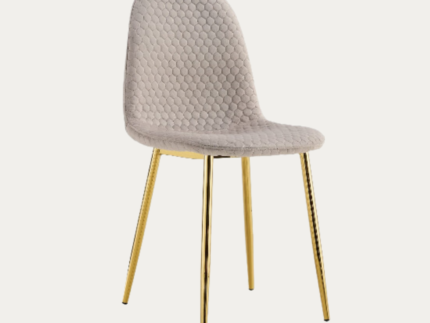 Chaise scandinave ALVEOLE assise en velours et pieds en acier - Meublei