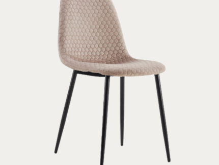 Chaise scandinave ALVEOLE assise en velours et pieds en acier - Meublei