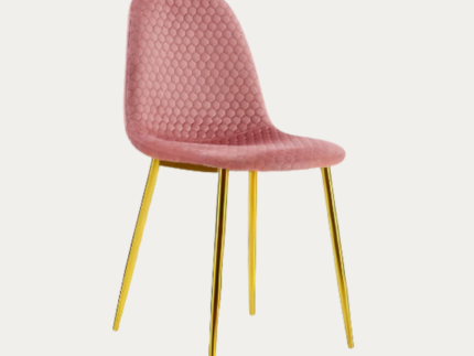 Chaise scandinave ALVEOLE assise en velours et pieds en acier - Meublei
