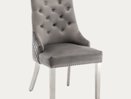 Lot de 2  Chaise EMMA  avec  Assise en Velours et Piètement en Acier Inoxydable - Meublei
