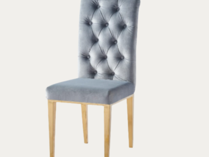 Lot de 6 chaises  Chiara  avec assise capitonnée et pieds en acier. - Meublei