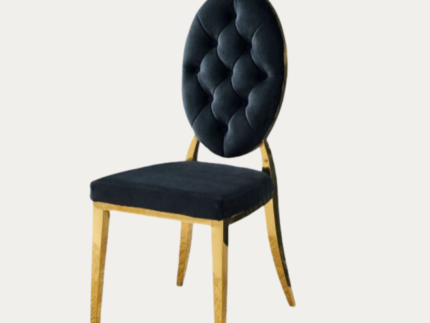 Chaise en velours et pieds métallique dorée ou argentée - Meublei