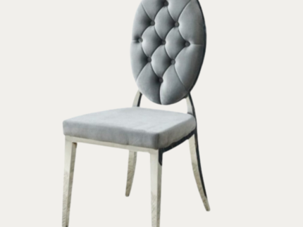 Chaise en velours et pieds métallique dorée ou argentée - Meublei