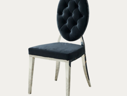 Chaise en velours et pieds métallique dorée ou argentée - Meublei