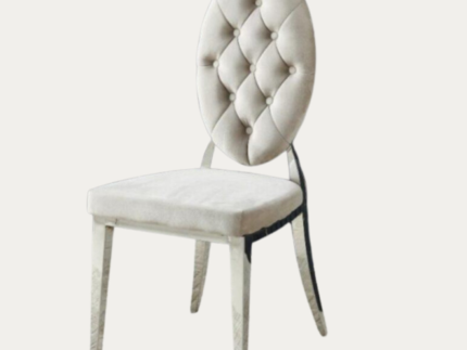 Chaise en velours et pieds métallique dorée ou argentée - Meublei